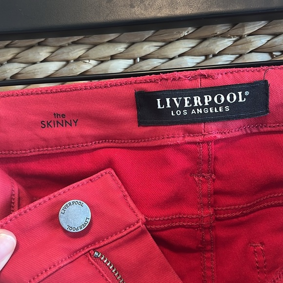 Liverpool Jeans Company Mid-Rise The Skinny Coated Wax Red Jeans, 4 / 27 - Picture 8 of 9